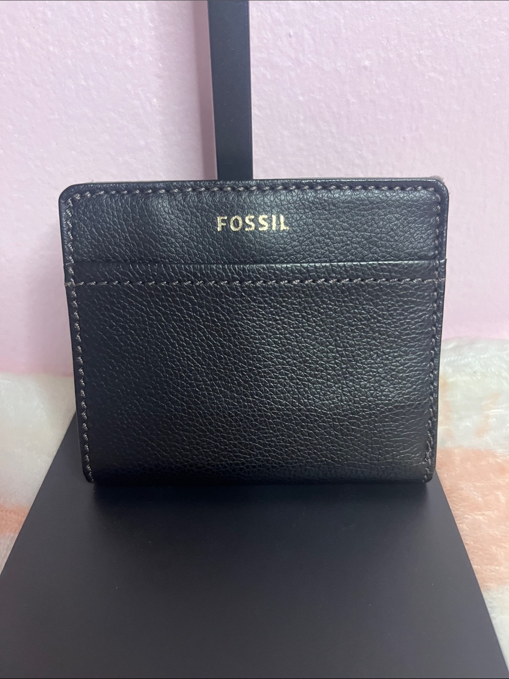 Fossil Black Leather Bi-Fold Wallet